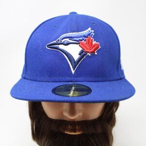 Toronto Blue Jays Hat NWT Fitted 7 5/8 Blue New Era 59FIFTY On-Field MLB Cap